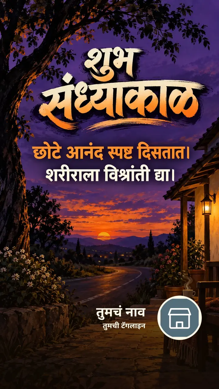 शुभ संध्याकाळ - छोटे आनंद स्पष्ट दिसतात। - शरीराला विश्रांती द्या। - Sandhyakal Image