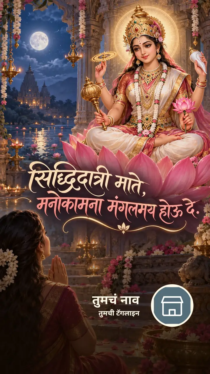 सिद्धिदात्री माते, मनोकामना मंगलमय होऊ दे. - Bhakti Image, कमळ, दुर्गा