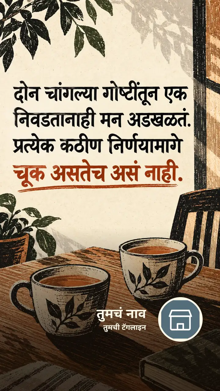दोन चांगल्या गोष्टींतून एक - Suvichar Image