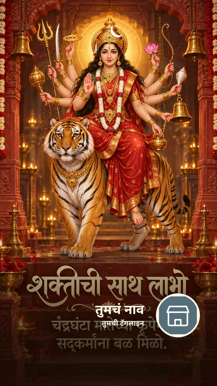 शक्तीची साथ लाभो - Festival Image, फुलं, दिवा
