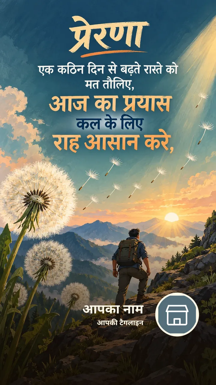 प्रेरणा - एक कठिन दिन से बढ़ते रास्ते को मत तौलिए, - आज का प्रयास कल - Motivational Image, प्रकृति, पहाड़
