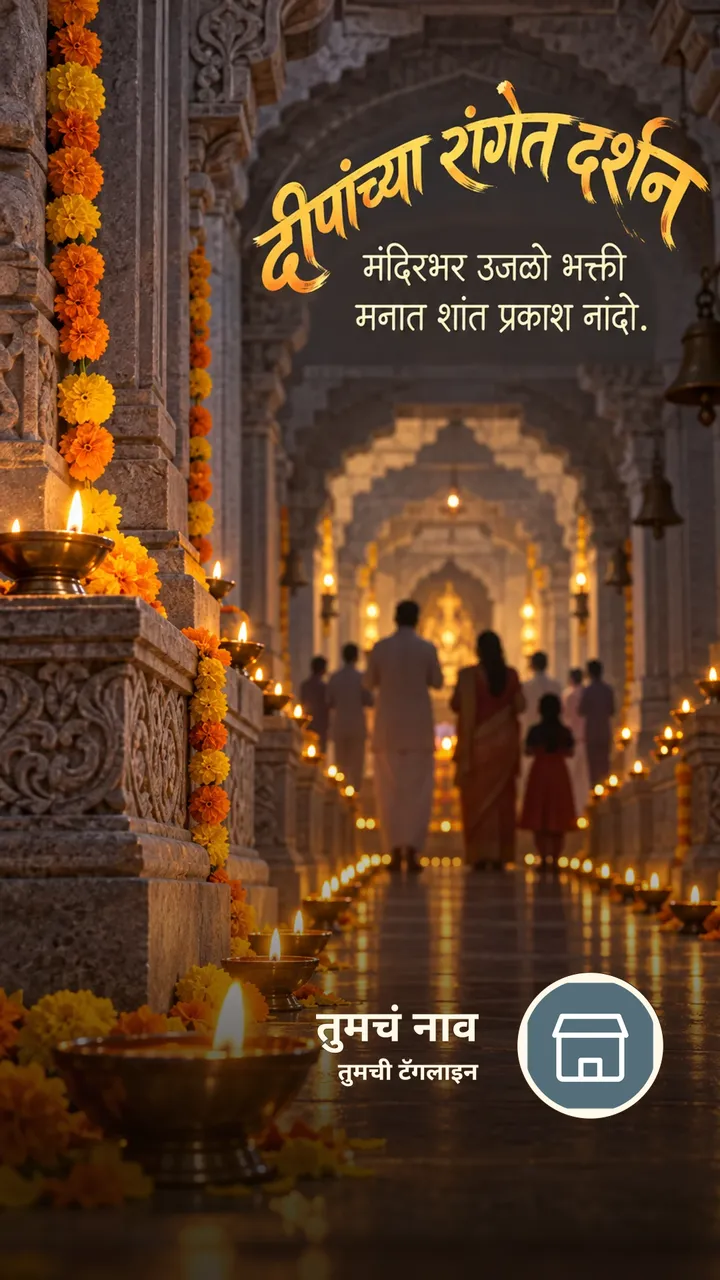 दीपांच्या रांगेत दर्शन - Festival Image, फुलं, दिवा, मित्र