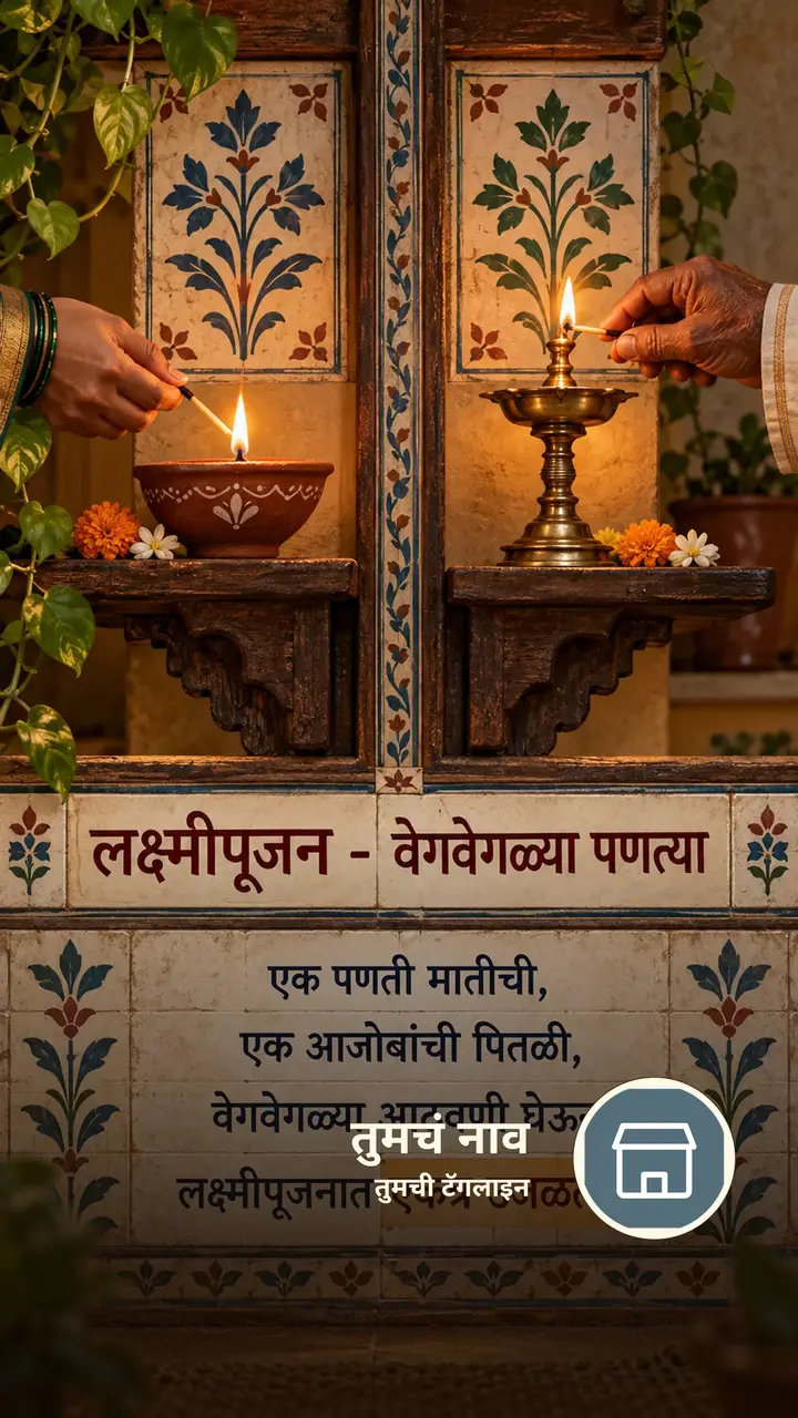 लक्ष्मीपूजन - वेगवेगळ्या पणत्या - Festival Image, फुलं, दिवा, कुटुंब