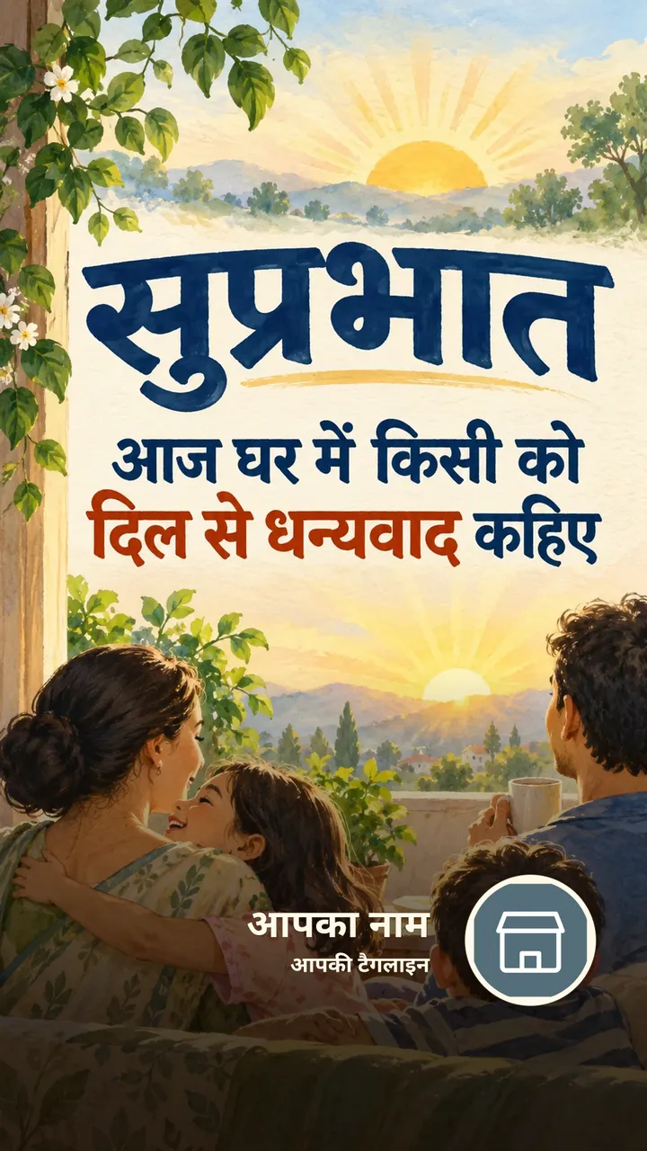 सुप्रभात - आज घर में किसी को - Suprabhat Image, सूर्योदय, परिवार