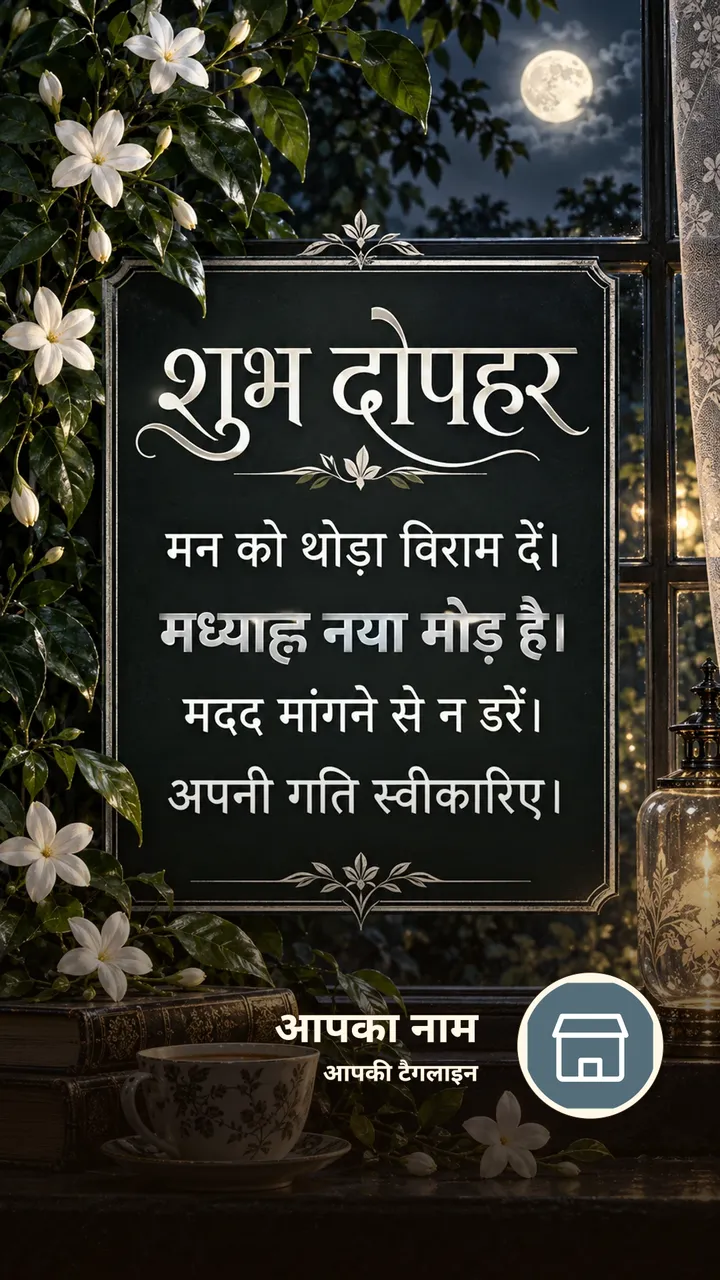शुभ दोपहर - मन को थोड़ा विराम दें। - मध्याह्न नया मोड़ - Dopahar Image