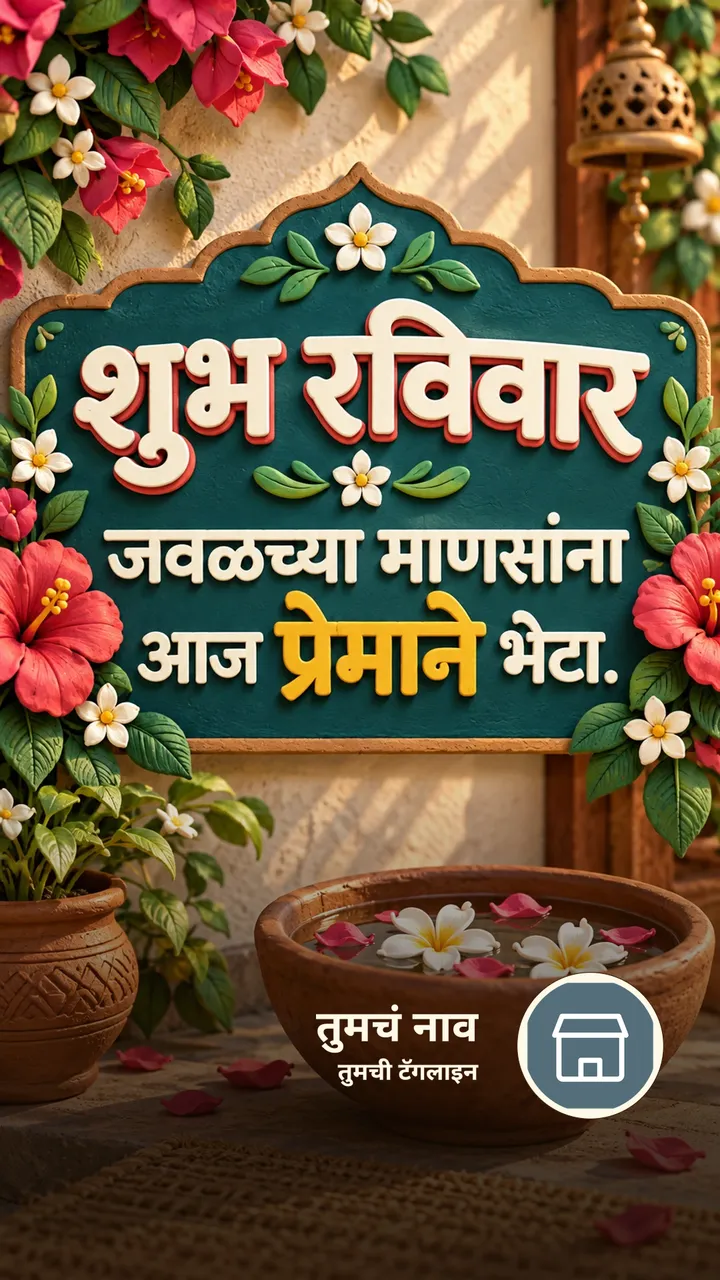 शुभ रविवार - जवळच्या माणसांना - दिवसभराच्या शुभेच्छा Image, फुलं, दिवा