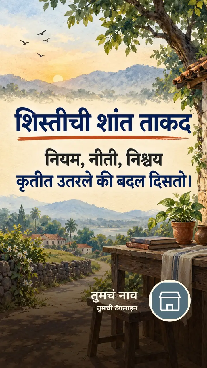 शिस्तीची शांत ताकद - Suvichar Image, निसर्ग, गाव