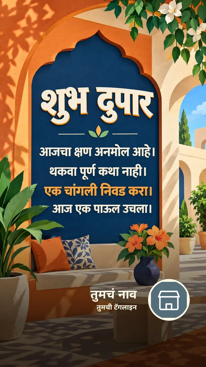 शुभ दुपार - आजचा क्षण अनमोल आहे। - थकवा पूर्ण कथा नाही। - Shubh Dupar Image