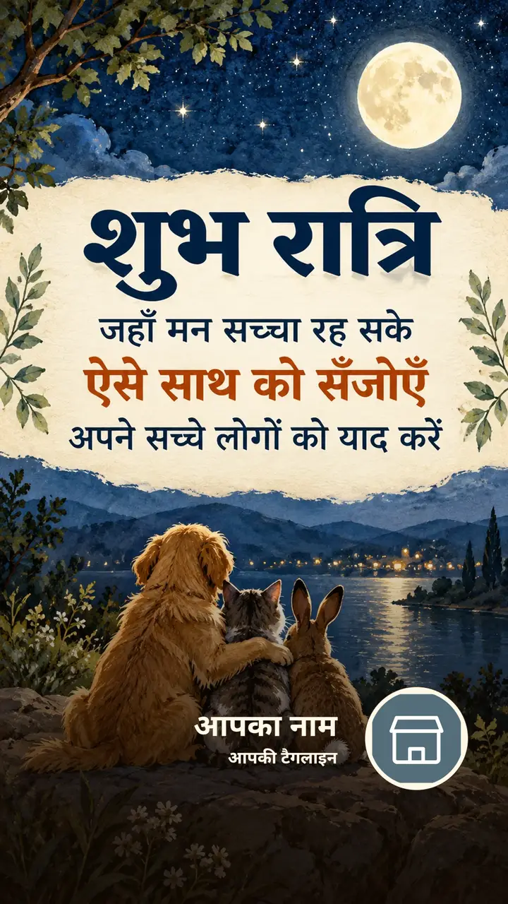 शुभ रात्रि - जहाँ मन सच्चा रह सके - Shubh Ratri Image, चाँद, तारे, दोस्त