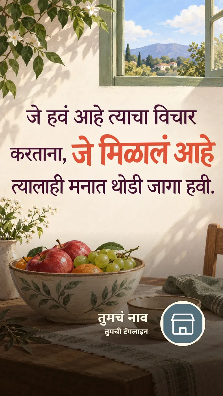 जे हवं आहे त्याचा विचार - Suvichar Image, निसर्ग