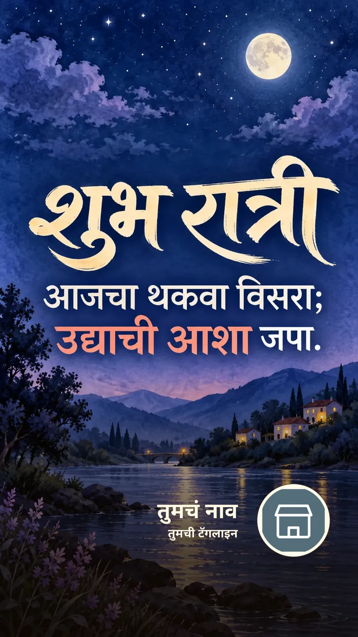 शुभ रात्री - आजचा थकवा विसरा; - Shubh Ratri Image, नदी, चंद्र