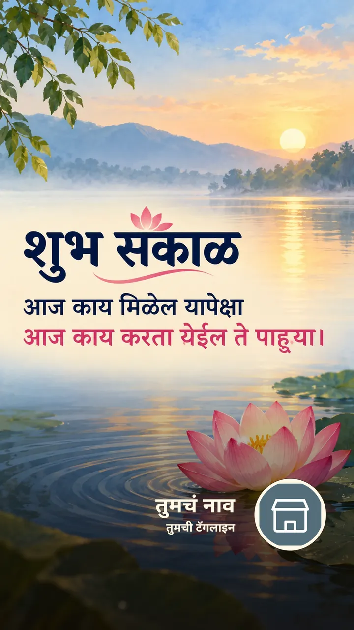 शुभ सकाळ - आज काय मिळेल यापेक्षा - Shubh Sakal Image, कमळ