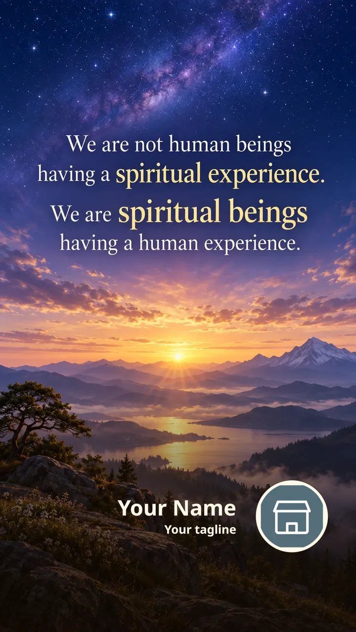We are not human beings having a - Devotional Image, Nature, Mountains, Sky