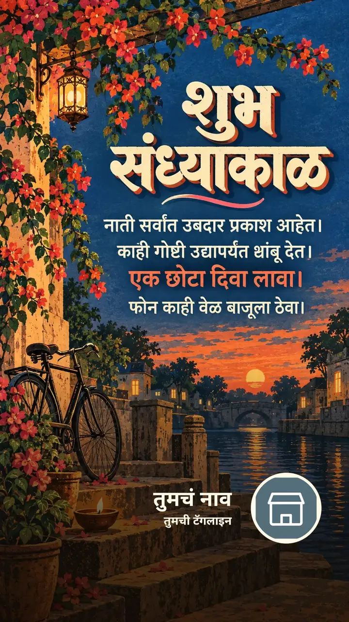 शुभ संध्याकाळ - नाती सर्वांत उबदार प्रकाश आहेत। - काही गोष्टी - Sandhyakal Image
