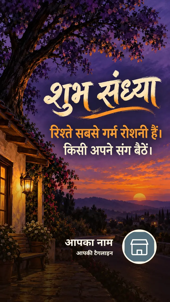 शुभ संध्या - रिश्ते सबसे गर्म रोशनी हैं। - किसी अपने संग - Sandhya Image