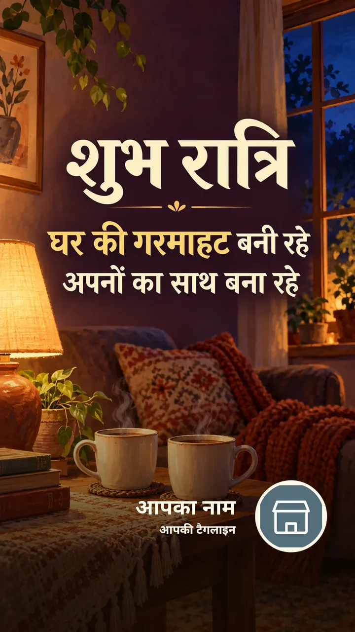 शुभ रात्रि - घर की गरमाहट बनी रहे - Shubh Ratri Image