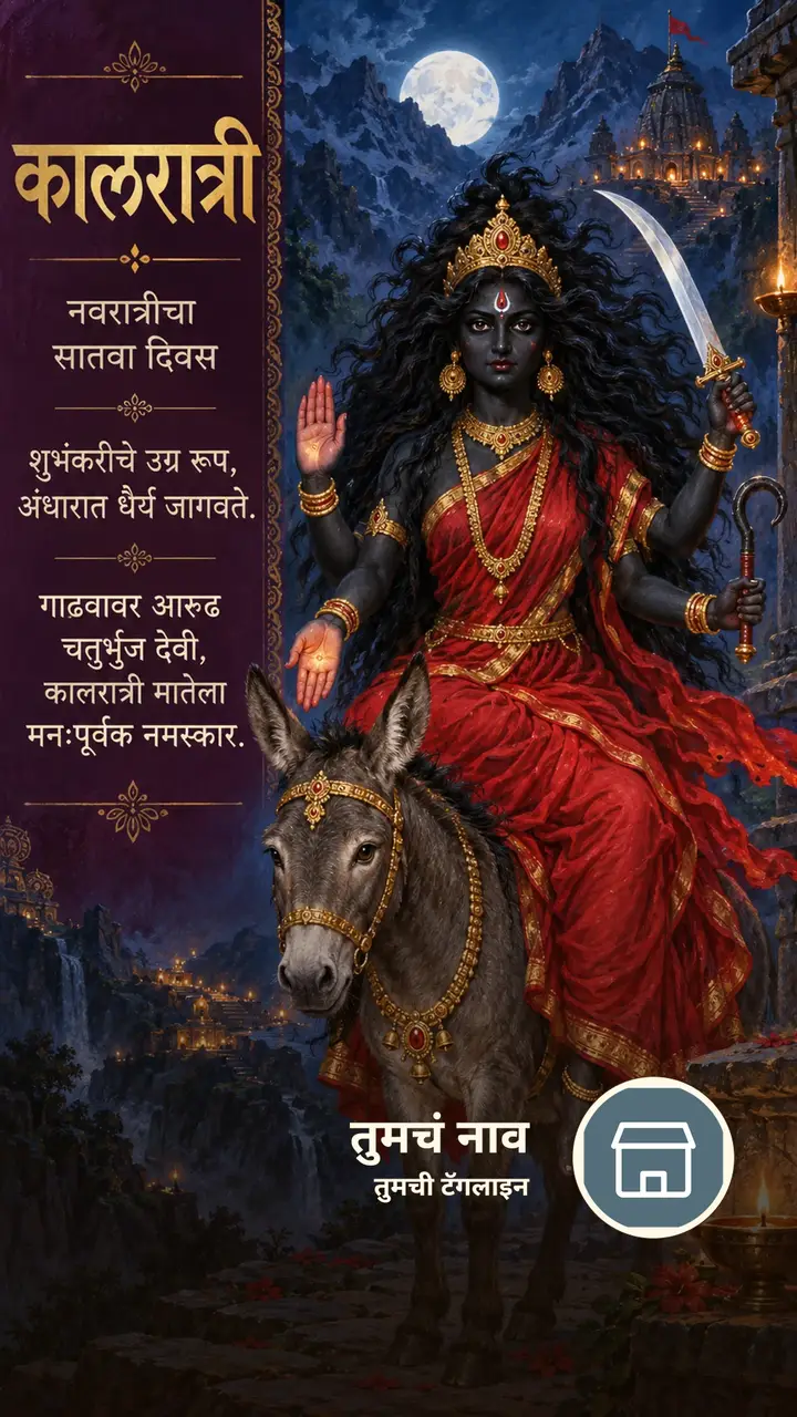 कालरात्री - नवरात्रीचा सातवा दिवस - शुभंकरीचे उग्र रूप - Festival Image, फुलं, निसर्ग, डोंगर, दिवा, दुर्गा