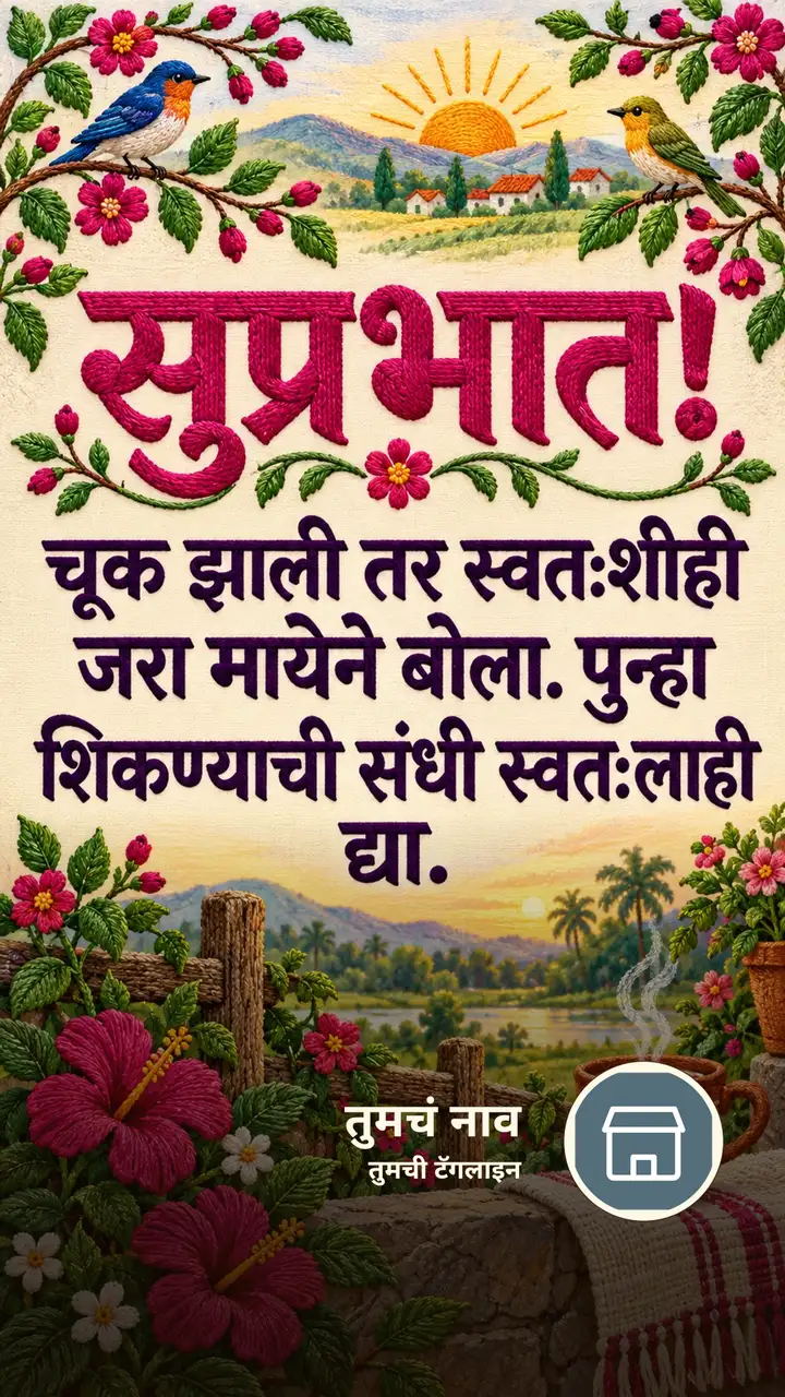 सुप्रभात! - चूक झाली तर स्वतःशीही - Shubh Sakal Image, फुलं, पक्षी