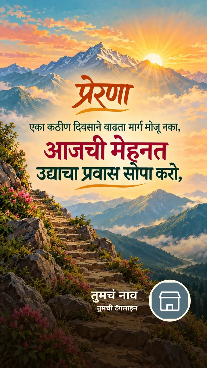 प्रेरणा - एका कठीण दिवसाने वाढता मार्ग मोजू नका, - आजची मेहनत उद्याचा - Motivation Image, निसर्ग, डोंगर