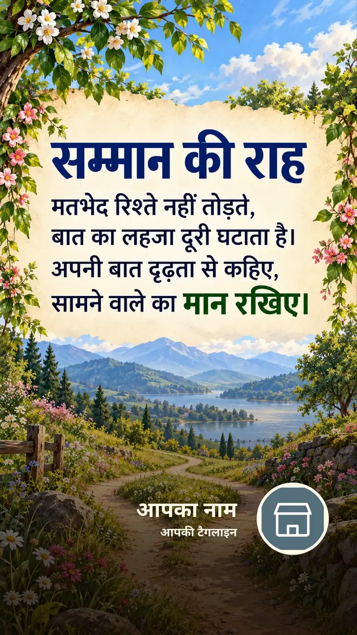 सम्मान की राह - Suvichar Image, फूल, प्रकृति, पहाड़, दोस्त