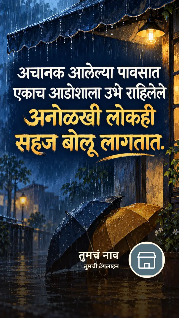 अचानक आलेल्या पावसात - Suvichar Image, निसर्ग, पाऊस
