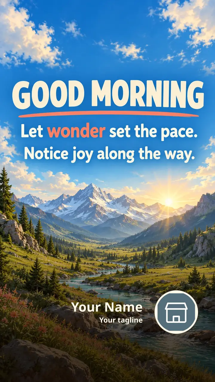 GOOD MORNING - Let wonder set the pace. - Good Morning Image, Mountains, Sky