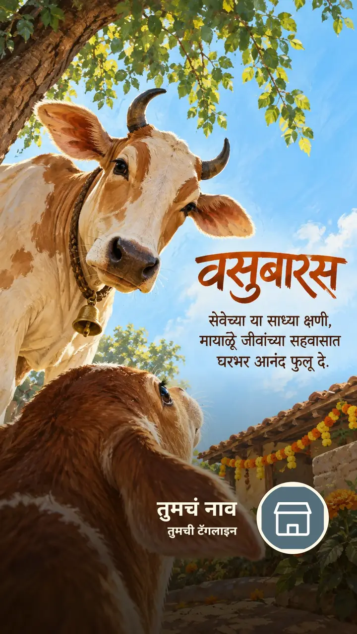 वसुबारस - सेवेच्या या साध्या क्षणी, - Festival Image, फुलं, निसर्ग, गाव