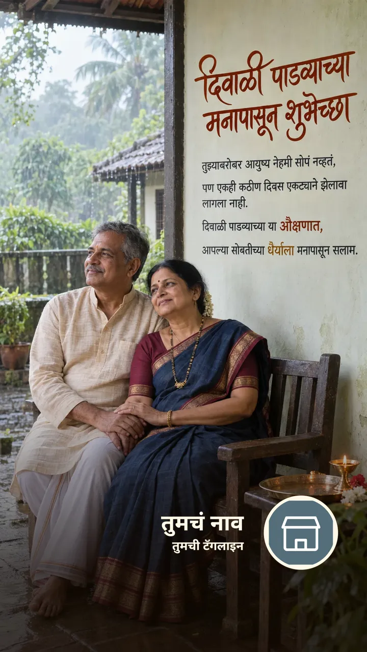 दिवाळी पाडव्याच्या मनापासून शुभेच्छा - तुझ्याबरोबर - Festival Image, फुलं, निसर्ग, दिवा, जोडपं