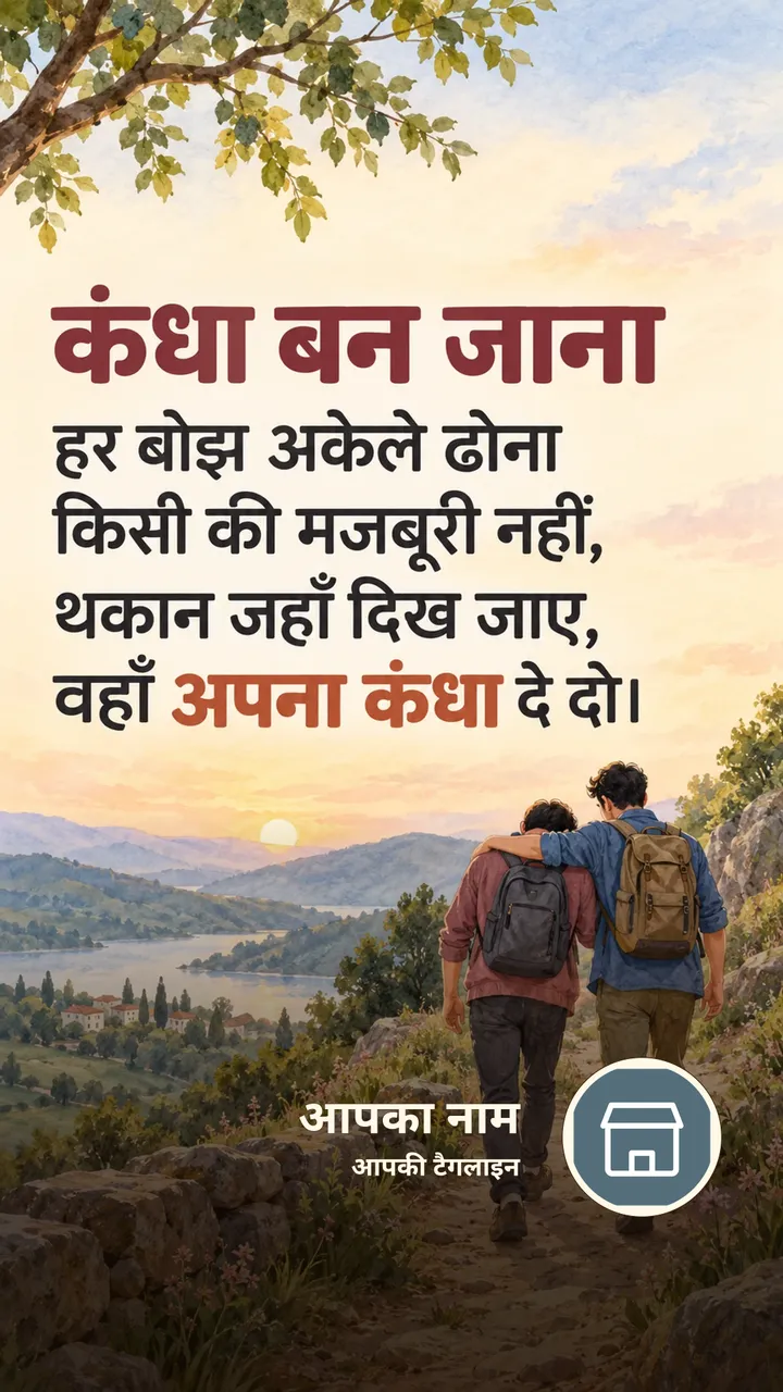 कंधा बन जाना - Suvichar Image, प्रकृति, परिवार, दोस्त
