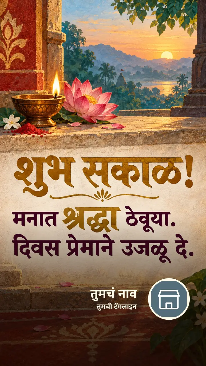शुभ सकाळ! - मनात श्रद्धा ठेवूया. - Shubh Sakal Image, कमळ, दिवा