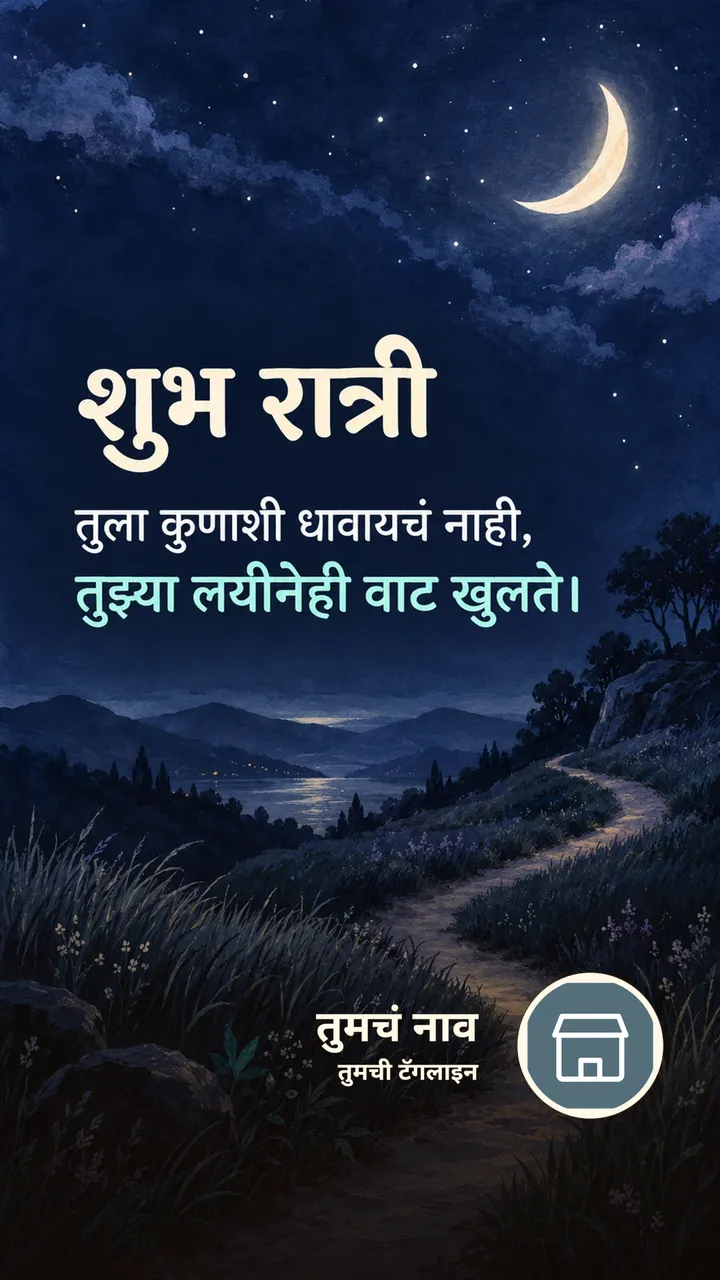 शुभ रात्री - तुला कुणाशी धावायचं नाही, - Shubh Ratri Image, चंद्र, चांदण्या