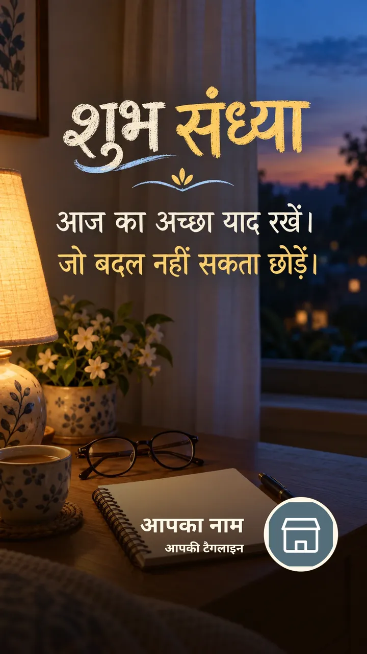 शुभ संध्या - आज का अच्छा याद रखें। - जो बदल नहीं सकता - Sandhya Image