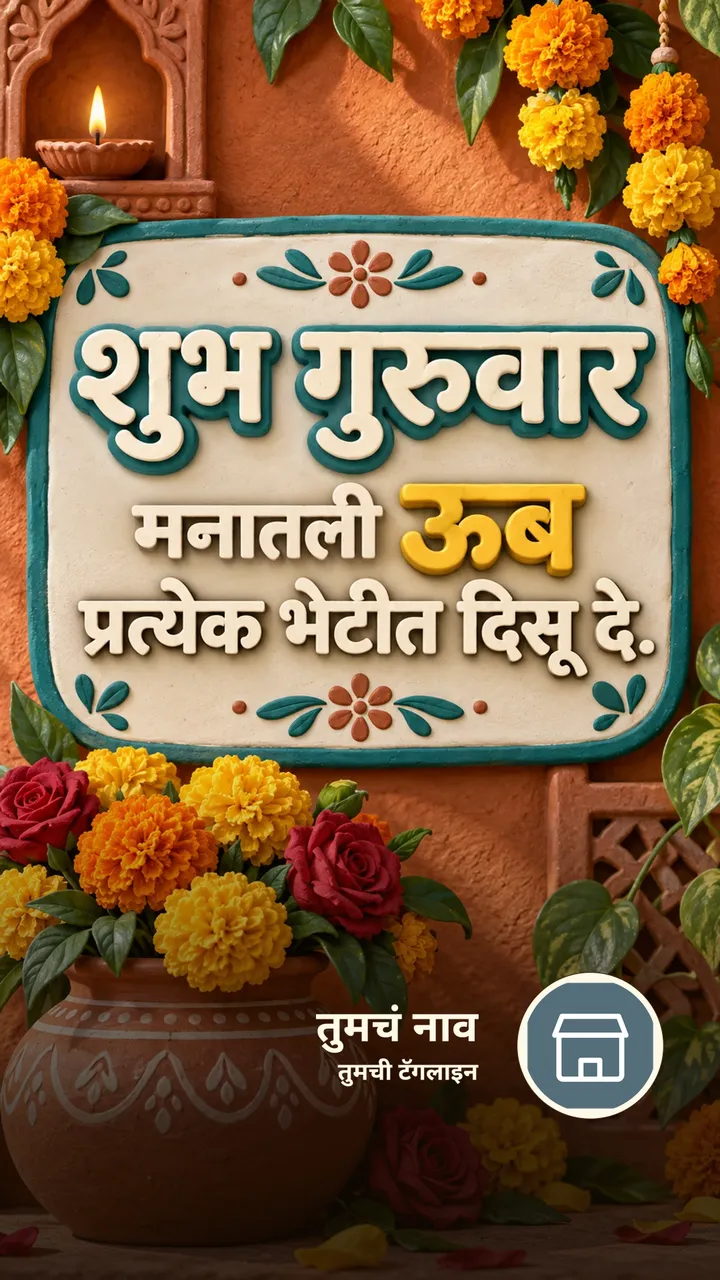 शुभ गुरुवार - मनातली ऊब - दिवसभराच्या शुभेच्छा Image, फुलं, दिवा