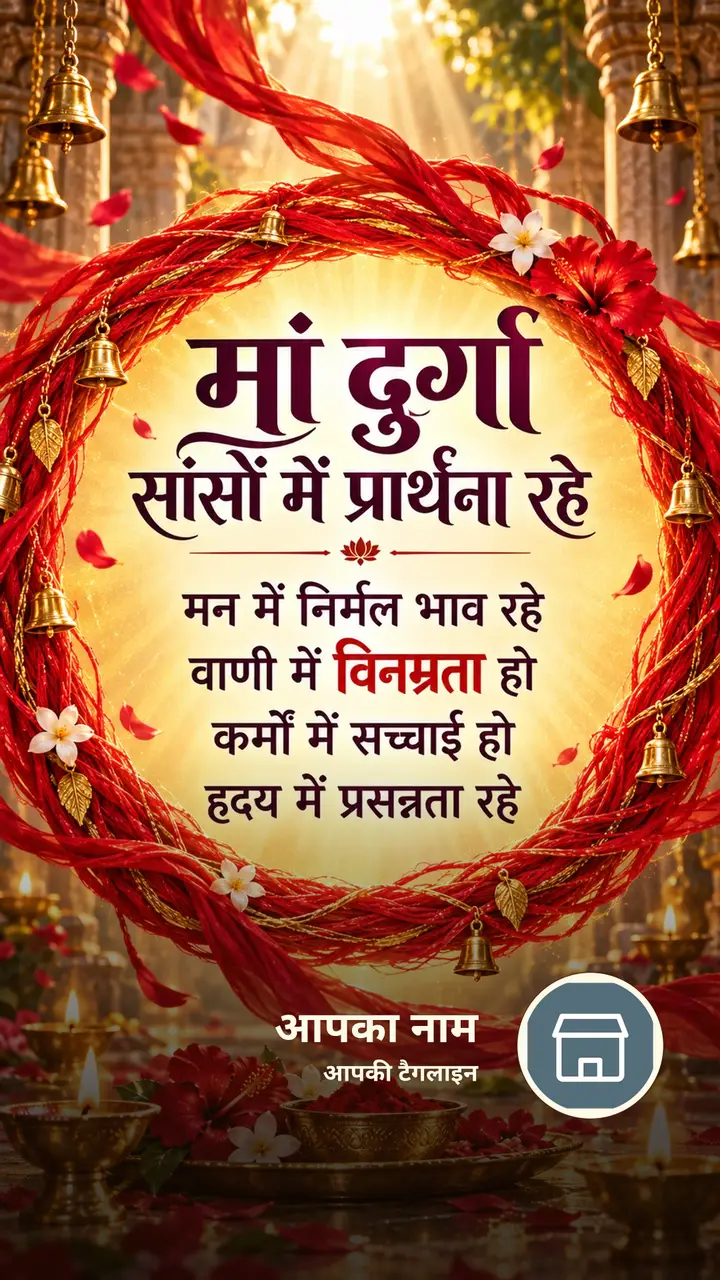मां दुर्गा सांसों में प्रार्थना रहे - Bhakti Image, दुर्गा