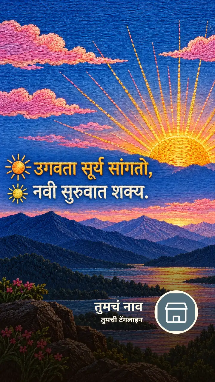 उगवता सूर्य सांगतो, - Motivation Image