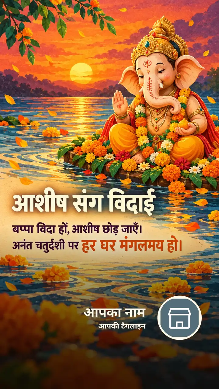 आशीष संग विदाई - Festival Image, फूल, प्रकृति, नदी