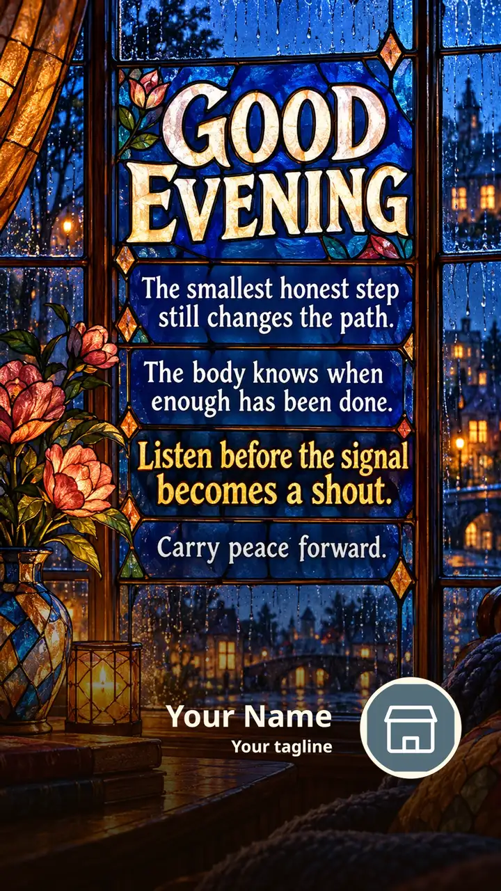 GOOD EVENING - The smallest honest step still changes the path. - The - Good Evening Image