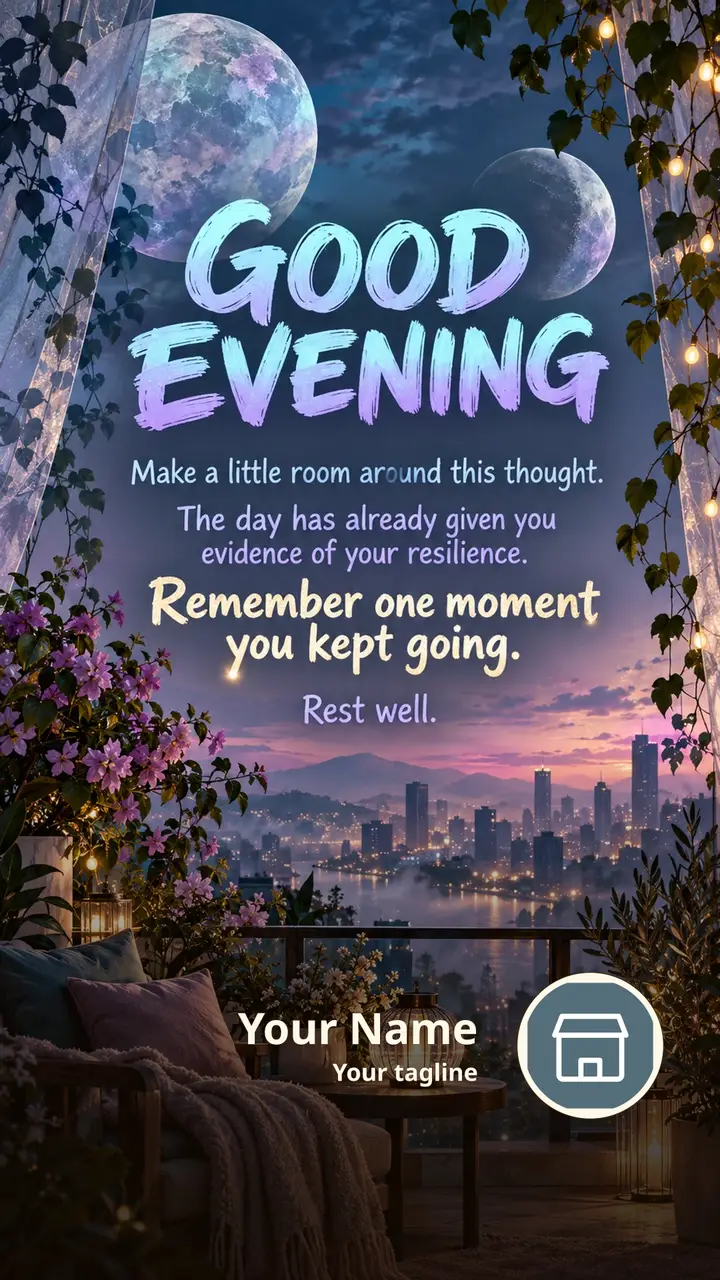 GOOD EVENING - Make a little room around this thought. - The day has - Good Evening Image
