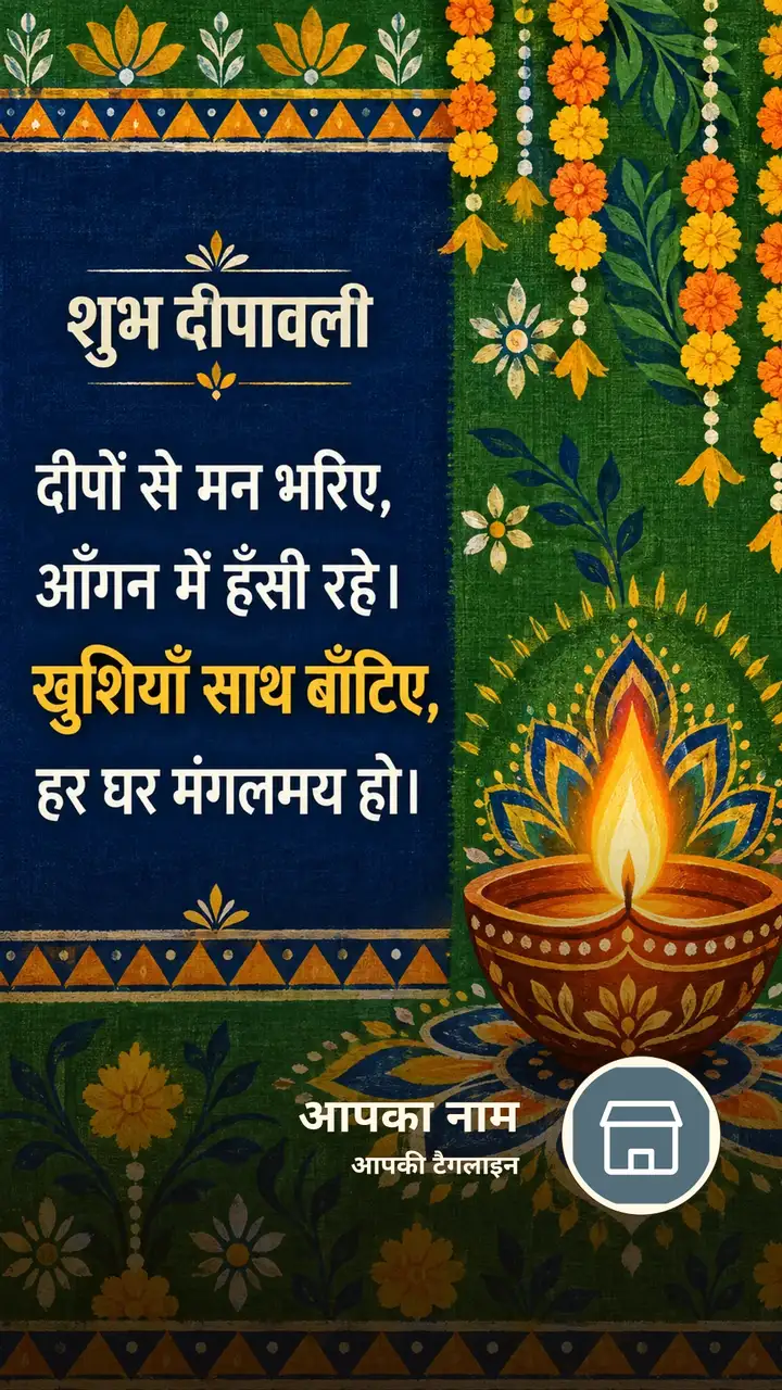 शुभ दीपावली - दीपों से मन भरिए, - Festival Image, फूल, कमल, दीया
