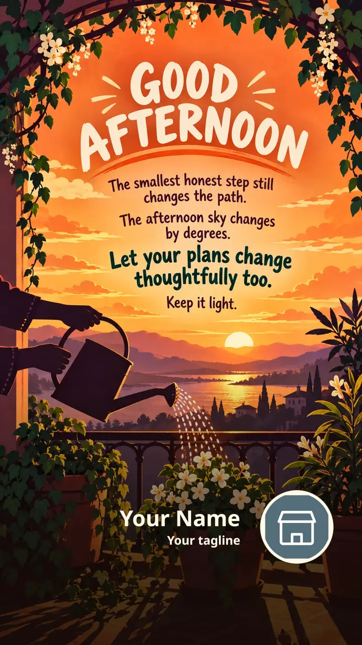GOOD AFTERNOON - The smallest honest step still changes the path. - Afternoon Image