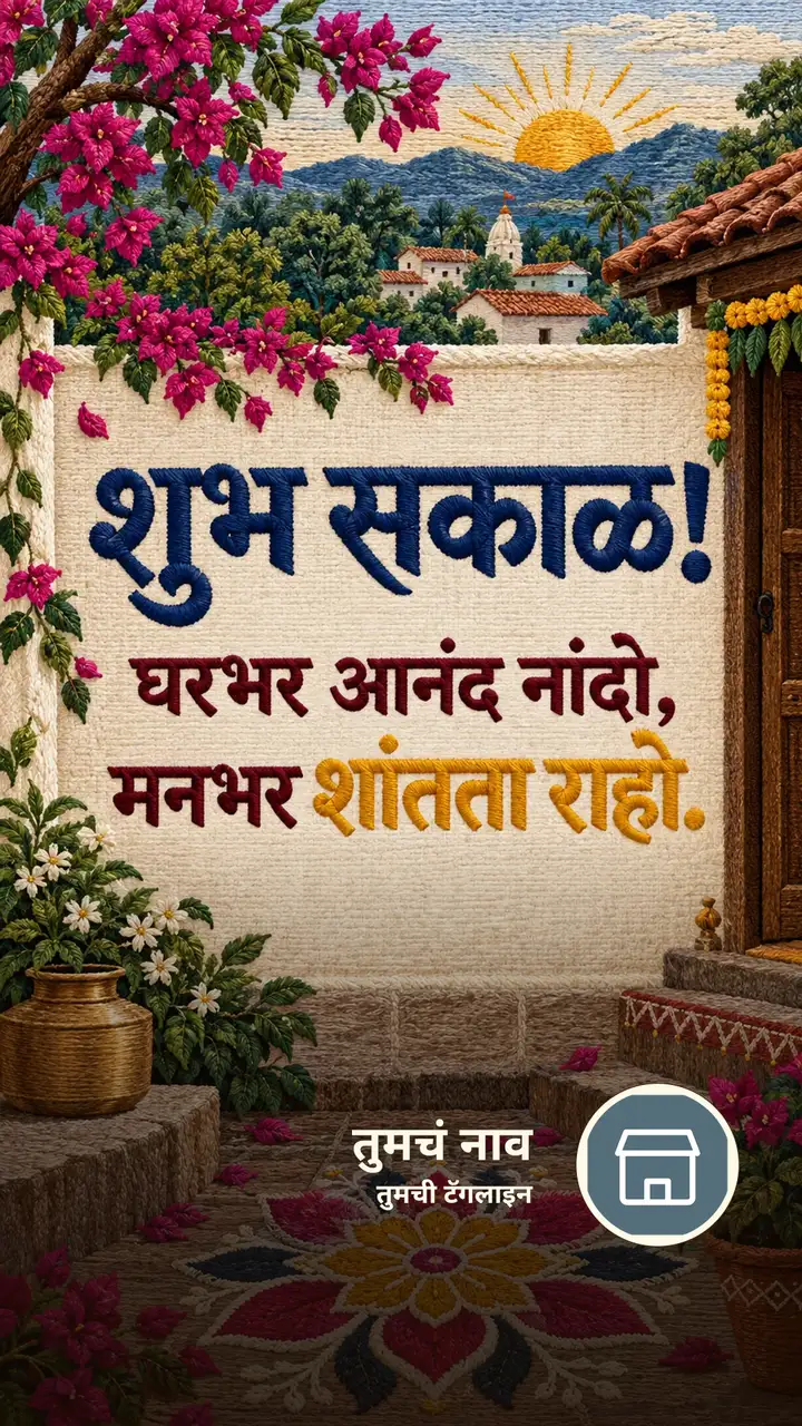 शुभ सकाळ! - घरभर आनंद नांदो, - Shubh Sakal Image, फुलं, गाव