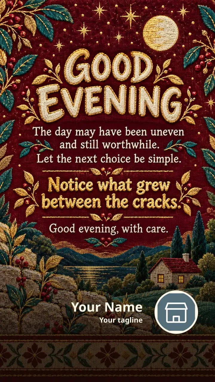 GOOD EVENING - The day may have been uneven and still worthwhile. - Good Evening Image