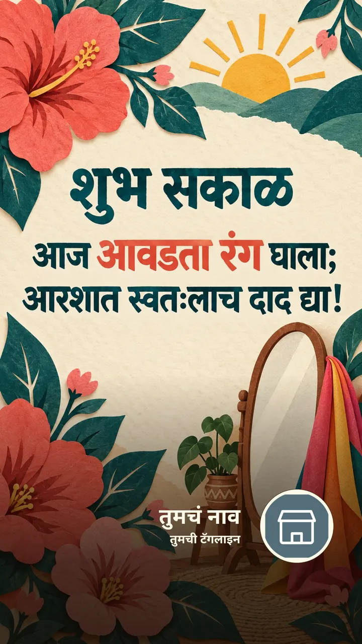 शुभ सकाळ - आज आवडता रंग घाला; - Shubh Sakal Image, फुलं, सूर्योदय