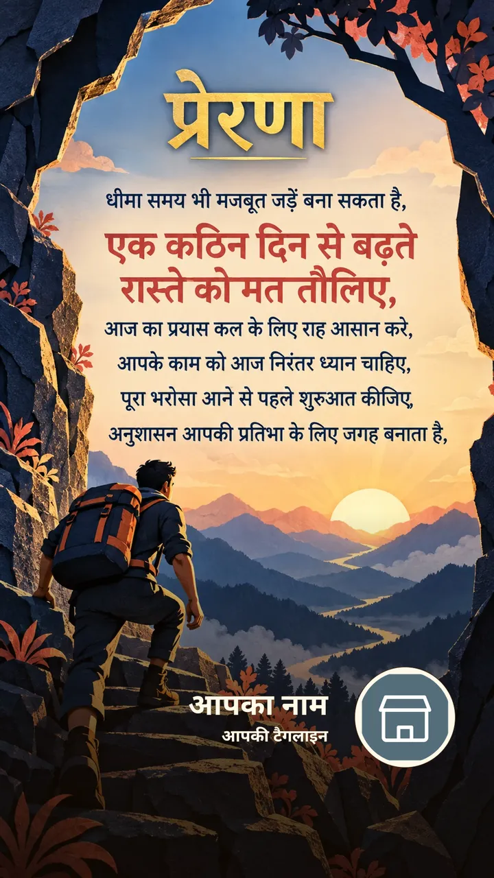 प्रेरणा - धीमा समय भी मजबूत जड़ें बना सकता है, - एक कठिन दिन से बढ़ते - Motivational Image, प्रकृति, पहाड़
