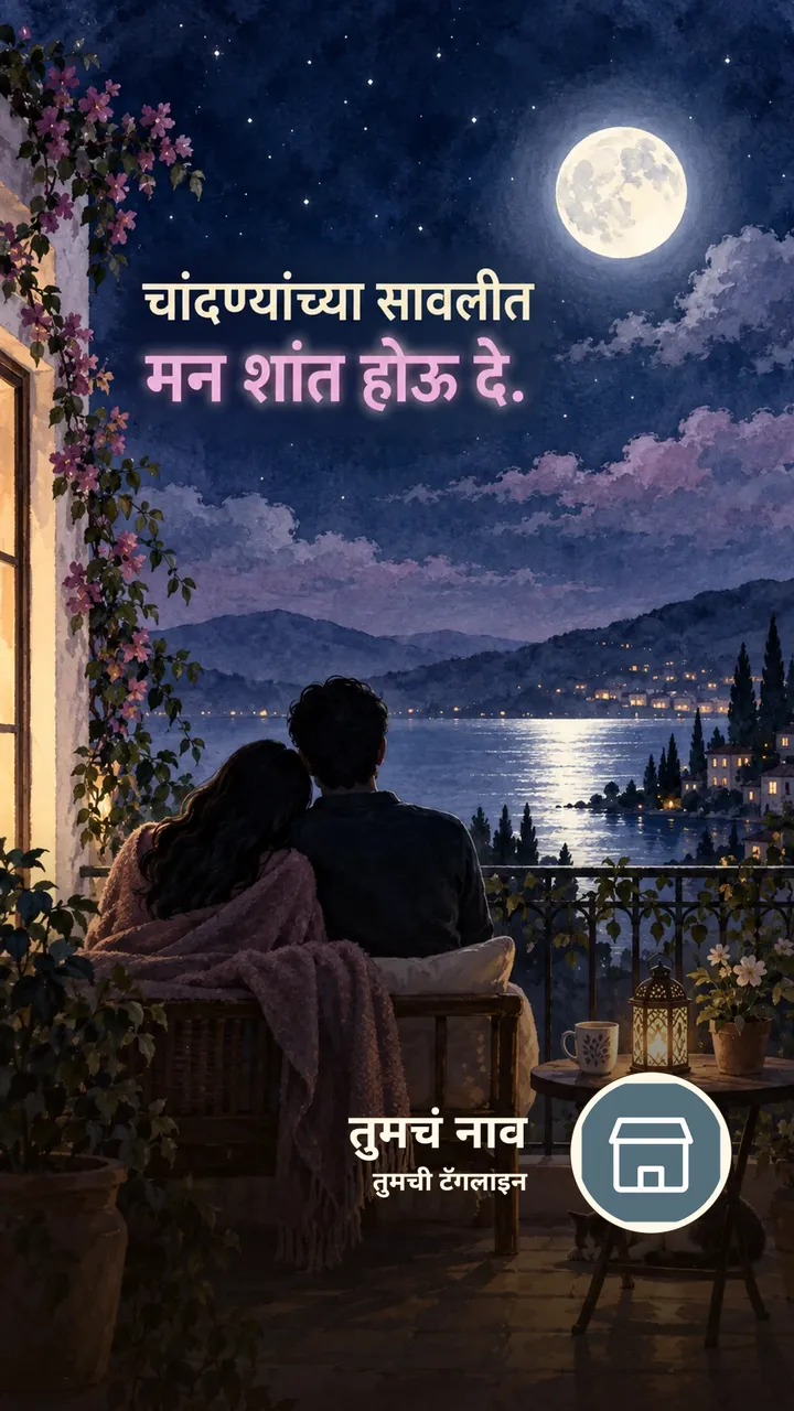 चांदण्यांच्या सावलीत - Shubh Ratri Image, चंद्र, जोडपं