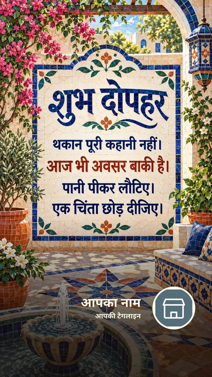 शुभ दोपहर - थकान पूरी कहानी नहीं। - आज भी अवसर बाकी है। - Dopahar Image