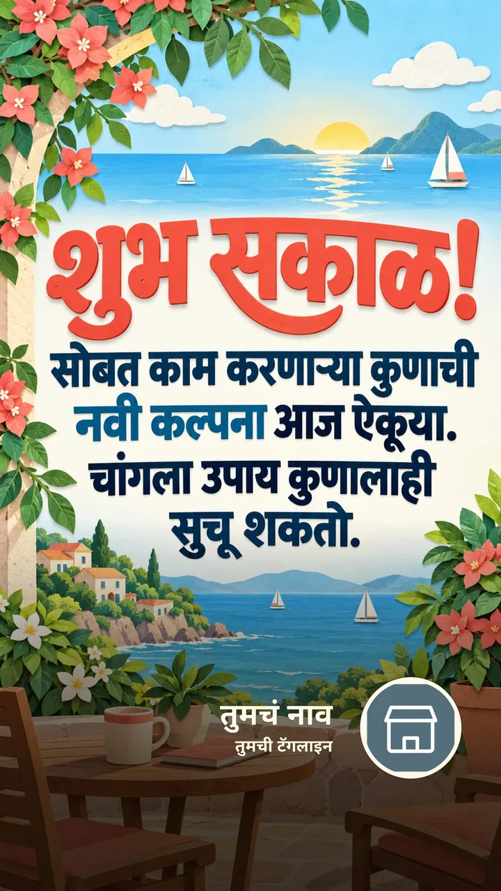 शुभ सकाळ! - सोबत काम करणाऱ्या कुणाची - Shubh Sakal Image, समुद्र, आकाश