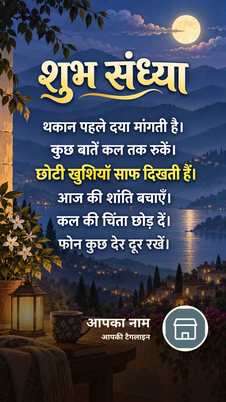 शुभ संध्या - थकान पहले दया मांगती है। - कुछ बातें कल तक - Sandhya Image