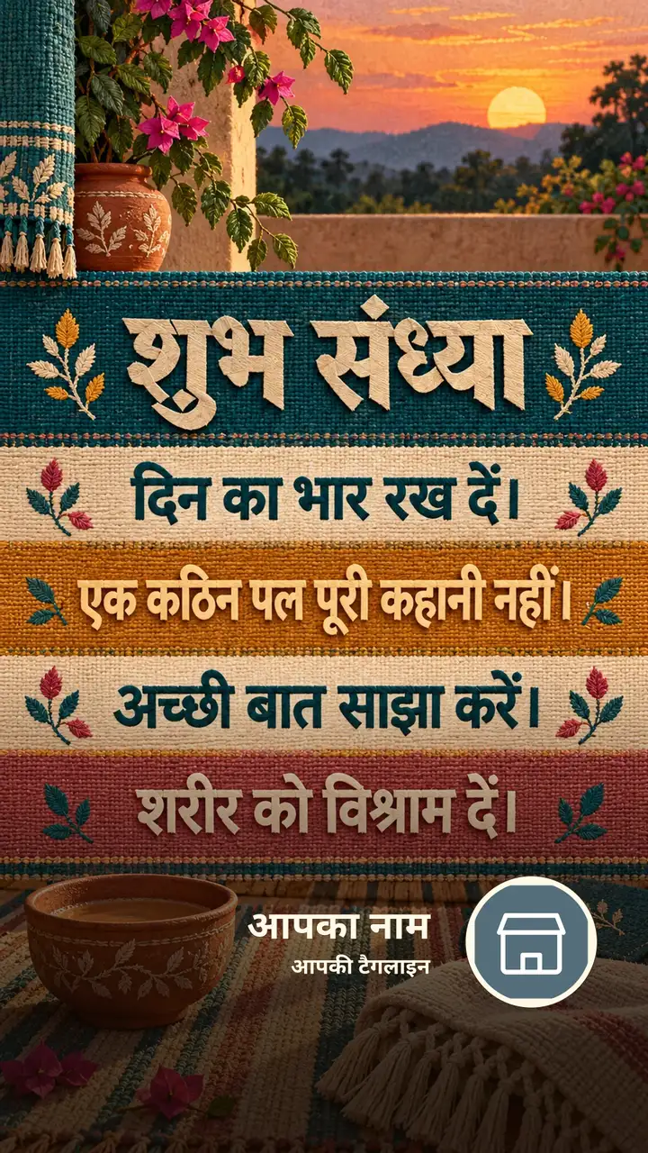 शुभ संध्या - दिन का भार रख दें। - एक कठिन पल पूरी कहानी - Sandhya Image