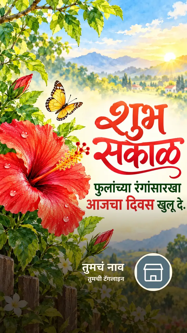 शुभ सकाळ - फुलांच्या रंगांसारखा - Shubh Sakal Image, फुलं, फुलपाखरू